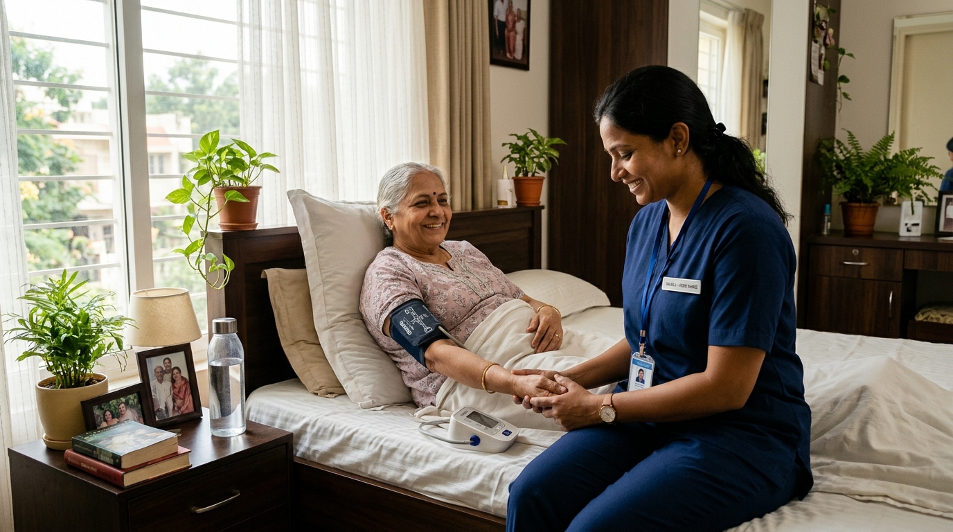 Home nursing benefits and vitals check by certified nurse
