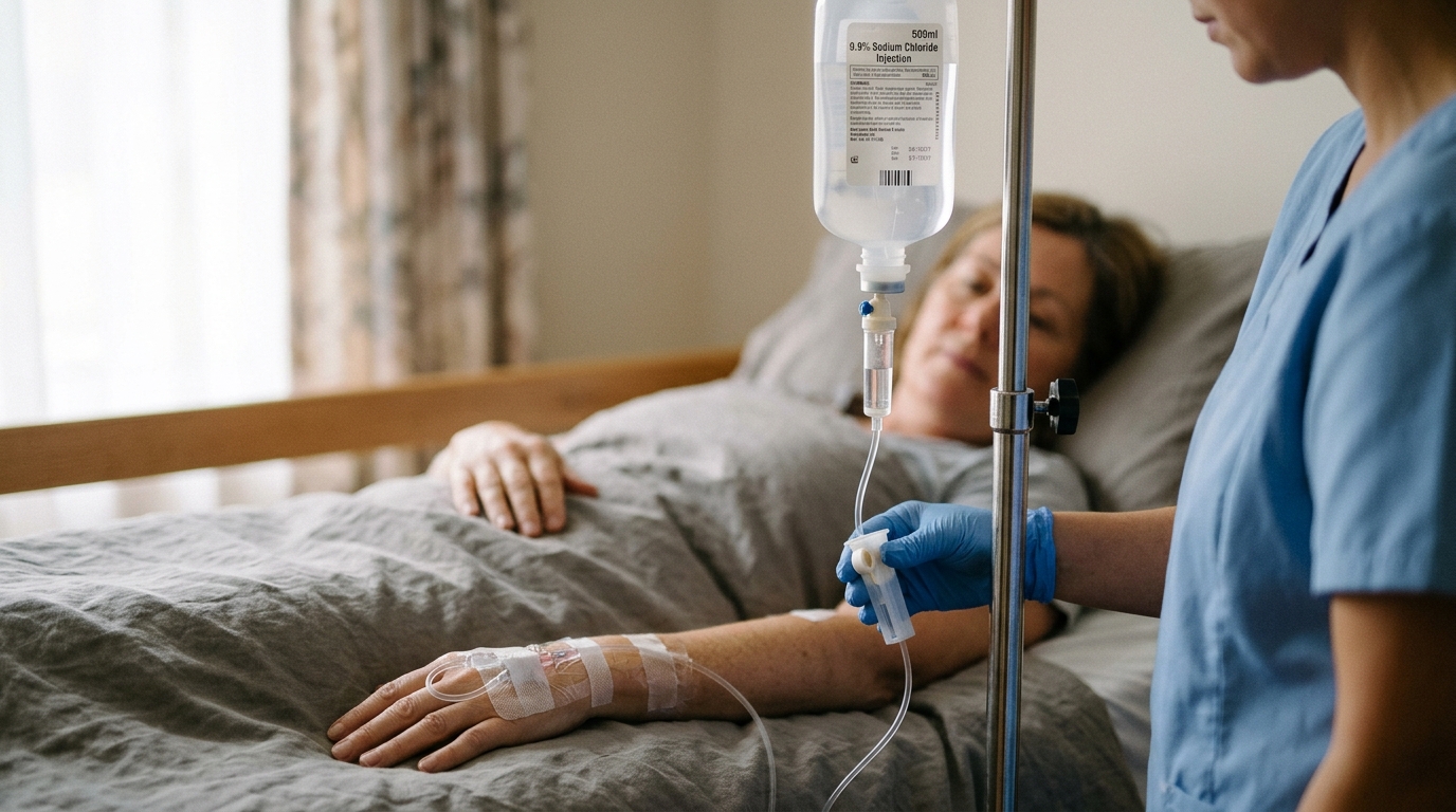IV Cannula and Saline Infusion Safety at Home in Bengaluru