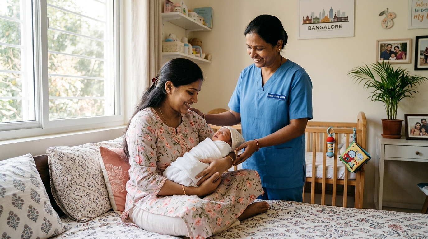 Newborn and mother care guide with home nurse